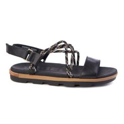 Sandały Sorel Torpeda Skóra Naturalna Czarne. Białe sandały damskie Sorel, bez wzorów, z materiału, bez obcasa, bez zapięcia. Za 345.99 zł.