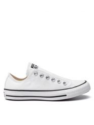 Converse Trampki Chuck Taylor All Star Slip 164301C Biały. Białe trampki i tenisówki damskie Converse, bez wzorów, z materiału, retro, bez zapięcia. Za 229.99 zł.