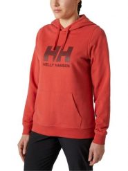 Bluza Damska Helly Hansen Hh Logo. Czerwone bluzy sportowe damskie Helly Hansen, xs, bez wzorów, z bawełny, z kapturem. Za 379.00 zł.