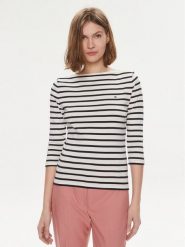 Tommy Hilfiger Bluzka New Cody WW0WW40589 Écru Slim Fit. Bluzki damskie Tommy Hilfiger, m, bez wzorów, z bawełny, bez kołnierzyka, bez ramiączek. Za 169.99 zł.