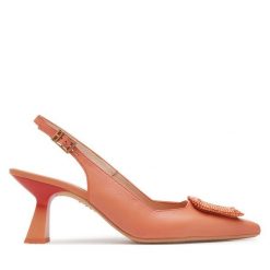 Szpilki Hispanitas. Pomarańczowe sandały damskie Hispanitas, bez wzorów, bez obcasa, bez zapięcia. Za 399.99 zł.