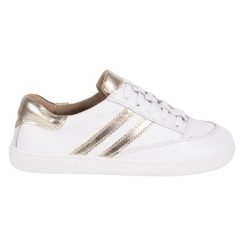 Sneakersy barefoot damskie Kaia Olivier – anatomiczne buty skórzane białe. Białe obuwie sportowe damskie bez wzorów, z dresówki, trekkingowe. Za 438.49 zł.