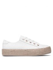 Jenny Fairy Espadryle WSK1576-05 Biały. Białe espadryle damskie Jenny Fairy, bez wzorów, z materiału, bez obcasa, bez zapięcia. Za 99.99 zł.