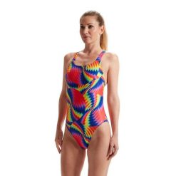 Strój Kąpielowy Speedo Digital Powerback – Czerwony/Niebieski – Rozmiar 40. Czerwone kostiumy jednoczęściowe damskie Speedo, bez wzorów, z materiału, klasyczne, na fitness i siłownię. Za 149.99 zł.