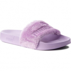 Klapki PUMA - Fur Slide 365772 02 Orchid Bloom/Puma Silver. Fioletowe klapki damskie marki Puma, z materiału. W wyprzedaży za 199.00 zł.