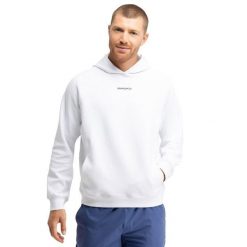 Męska bluza z kapturem do gry w padla Padel Siroko Break White. Białe bluzy męskie SIROKO, l, bez wzorów, z materiału, z kapturem. Za 169.00 zł.
