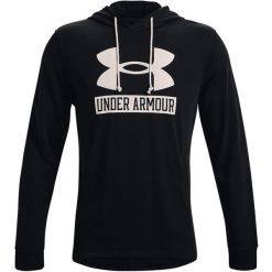 Bluza z kapturem męskie Under Armour Rival Logo. Białe bluzy męskie Under Armour, m, bez wzorów, z bawełny, z kapturem, na fitness i siłownię. Za 290.00 zł.