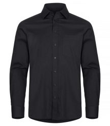 Clique Stretch Shirt L/S koszula stretch z długim rękawem Regular Fit – Black. Czarne koszule męskie CLIQUE, l, bez wzorów, z bawełny, bez kołnierzyka, bez ramiączek. Za 188.92 zł.
