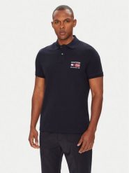 Tommy Hilfiger Polo Flag MW0MW39836 Granatowy Regular Fit. Niebieskie koszulki polo męskie Tommy Hilfiger, m, bez wzorów, z bawełny, bez ramiączek. Za 239.99 zł.