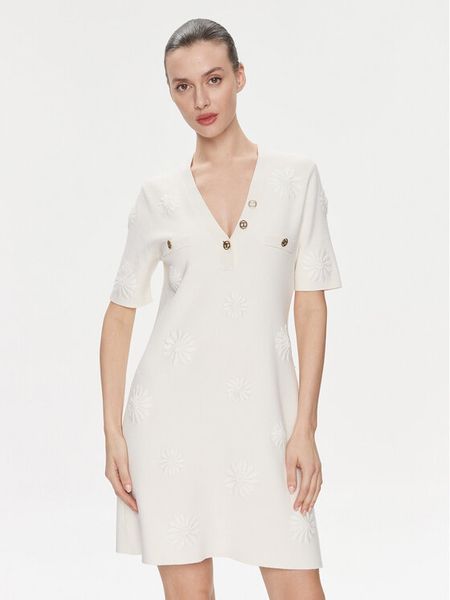 TWINSET Sukienka dzianinowa 241TP3095 Écru Regular Fit. Sukienki damskie Twinset, l, bez wzorów, z dzianiny, bez kołnierzyka, bez ramiączek. Za 619.99 zł.