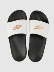 Klapki damskie 4F 4FRSS26FSLIF062. Białe klapki damskie 4f, bez wzorów, z poliesteru, bez obcasa. Za 59.99 zł.