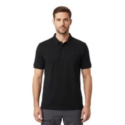 Koszulka polo Rigi Merino. Czarne koszulki polo męskie FJORK MERINO, m, bez wzorów, z wełny, sportowe, bez ramiączek. Za 559.00 zł.