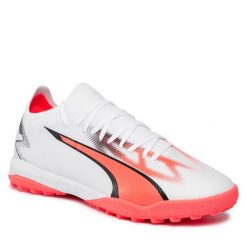 Buty do piłki nożnej Puma. Białe buty sportowe męskie Puma, bez zapięcia, do piłki nożnej. Za 449.99 zł.