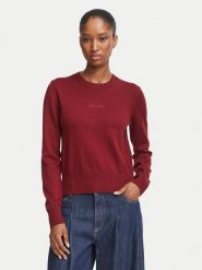Guess Jeans Sweter W6BR01 Z1244 Bordowy Regular Fit. Czerwone swetry damskie Guess Jeans, xs, z aplikacjami, z jeansu, bez kołnierzyka, bez ramiączek, bez kaptura. Za 349.99 zł.