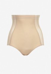 Beżowe Majtki Modelujące z Wysoką Talią Elissia. Brązowe bielizna wyszczuplająca Renee, z tkaniny. Za 24.99 zł.