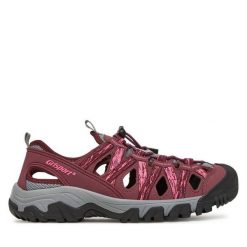 Sandały Grisport. Czerwone sandały damskie Grisport, bez wzorów, bez obcasa, bez zapięcia. Za 169.99 zł.