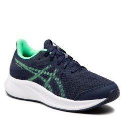 Buty do biegania Asics. Niebieskie buty sportowe dziewczęce Asics, bez wzorów, bez zapięcia, do biegania. Za 179.99 zł.