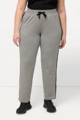 Damskie Spodnie dresowe elastyczny ściągacz kieszenie. Szare spodnie dresowe damskie Ulla Popken, plus size, bez wzorów, z bawełny. Za 139.99 zł.