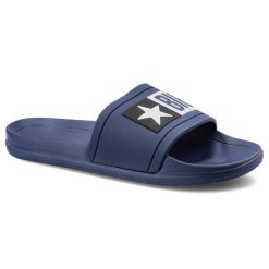Granatowe Klapki Big Star Damskie Buty Wodoodporne. Niebieskie klapki damskie Big Star, z aplikacjami, retro, bez obcasa. Za 49.99 zł.