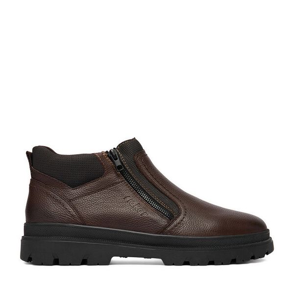 Botki Rieker. Brązowe botki męskie Rieker, bez wzorów, bez zapięcia. Za 439.99 zł.