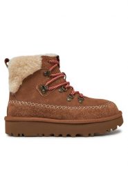 Ugg Śniegowce W Classic Alpine Lace Up 1158271 Brązowy. Brązowe śniegowce i trapery damskie UGG, ze skóry. Za 999.99 zł.