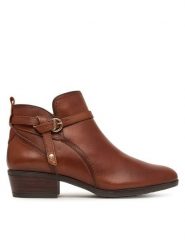 Pikolinos Botki Doroca W1U-8901C1 Brązowy. Brązowe botki damskie Pikolinos, ze skóry, bez obcasa, na słupku, bez zapięcia. Za 759.99 zł.