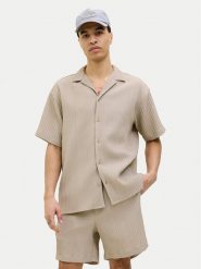 Jack & Jones Koszula Massimo 12269640 Beżowy Relaxed Fit. Brązowe koszule męskie Jack & Jones, l, bez wzorów, z syntetyku, bez kołnierzyka, bez ramiączek. Za 109.99 zł.