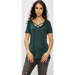 Only - Top. Szare topy damskie Only, z dzianiny, z krótkim rękawem. W wyprzedaży za 79.90 zł.