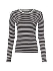Msch Copenhagen koszulka z długim rękawem - MSCHGemma Hadrea O Top Kobiety Bawełna czarny|biały, M/L. Białe t-shirty damskie MSCH Copenhagen, l, bez wzorów, z bawełny, bez kołnierzyka. Za 229.95 zł.