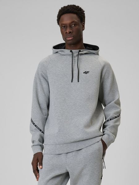 4F Bluza dresowa regular z kapturem męska - szara S. Szare bluzy męskie 4f, m, bez wzorów, z dresówki, z kapturem. W wyprzedaży za 169.99 zł.