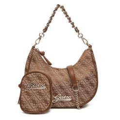 Torebka Guess. Brązowe torebki do ręki damskie Guess, z aplikacjami, klasyczne, bez dodatków. Za 259.99 zł.