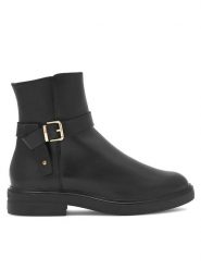 Sergio Bardi Botki ARC-C1040-02SB Czarny. Czarne botki damskie Sergio Bardi, ze skóry, bez obcasa, na płaskiej podeszwie, bez zapięcia. Za 179.99 zł.