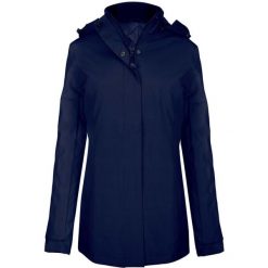 Parka dla kobiet Kariban. Niebieskie parki damskie KARIBAN, na zimę, bez wzorów, bez kaptura. Za 246.50 zł.