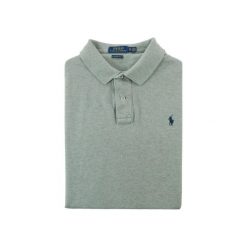 Koszulka polo męska z krótkim rękawem Mesh. Szare koszulki polo męskie Ralph Lauren, l, bez wzorów, z materiału, sportowe, bez ramiączek. Za 127.76 zł.