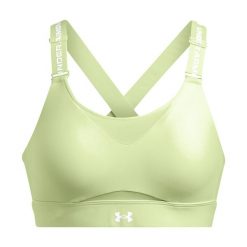 Biustonosz treningowy Under Armour Infinity High 2.0. Zielone obuwie sportowe damskie Under Armour, bez wzorów, na fitness i siłownię. Za 189.99 zł.