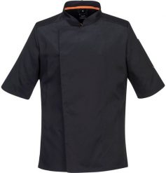 C738 - Bluza szefa kuchni MeshAir Pro S/S - czarny XS. Czarne bluzy męskie Portwest, m, bez wzorów, bez kaptura. Za 139.57 zł.
