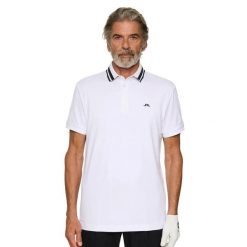 Polo J.Lindeberg Classic. Białe koszulki polo męskie J.LINDEBERG, m, bez wzorów, bez kołnierzyka, bez ramiączek, na golfa. Za 448.00 zł.