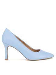 Lasocki Szpilki WYL3794-1Z Niebieski. Niebieskie czółenka damskie Lasocki, bez wzorów, ze skóry, bez obcasa, bez zapięcia. Za 229.99 zł.