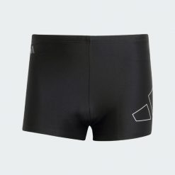 Szorty Big Bars Swim. Białe krótkie spodenki sportowe męskie Adidas, l, bez wzorów, z elastanu, do pływania. Za 149.99 zł.