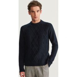Sweter z raglanowym rękawem - Granatowy. Niebieskie swetry przez głowę męskie Reserved. Za 139.99 zł.