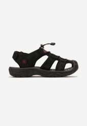 Czarne Sandały Sportowe ze Skóry Naturalnej z Regulowaną Cholewką i Rzepem Acridana. Czarne buty sportowe męskie Born2be, z jeansu, bez zapięcia. Za 109.99 zł.