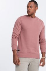 Ombre Męska bawełniana nierozpinana dresowa bluza BASIC ciemnoróżowa V4 OM-SSBN-0159 S. Czerwone bluzy męskie Ombre, m, bez wzorów, z bawełny, bez kaptura. Za 139.99 zł.