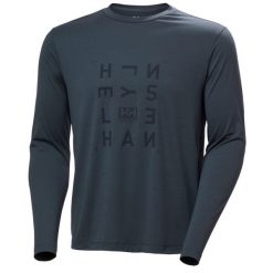 Dżersej z długim rękawem Helly Hansen Skog Graphic. Szare bluzki z długim rękawem męskie Helly Hansen, m, bez wzorów, z dżerseju, bez kołnierzyka. Za 294.50 zł.