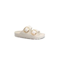 Klapki damskie Birkenstock Arizona Big Buckle Eva. Białe klapki damskie Birkenstock, bez wzorów, z materiału, bez obcasa. Za 343.00 zł.