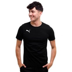 Koszulka męska Puma teamGOAL 23 Casuals. Czarne koszulki sportowe męskie Puma, m, bez wzorów, z bawełny, bez kołnierzyka, bez ramiączek, do piłki nożnej. Za 97.79 zł.