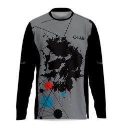 Koszulka MTB Enduro z długim rękawem Skeletor. Czarne bluzy męskie C-LAB, bez wzorów, z tkaniny, bez kołnierzyka, bez ramiączek, rowerowe. Za 329.17 zł.