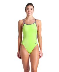 Strój kąpielowy damski Arena Swimsuit Lace Back Solid. Zielone kostiumy jednoczęściowe damskie Arena, bez wzorów, z materiału, eleganckie, do pływania. Za 129.99 zł.