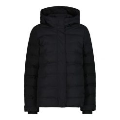 Kurtka ocieplana damska CMP 35K3666 Fix Hood. Czarne kurtki damskie CMP, bez wzorów, bez kaptura. Za 479.99 zł.