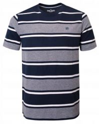 Bawełniana Koszulka Polo w Paski - Pako Jeans - Granat. Niebieskie koszulki polo męskie Pako Jeans, l, bez wzorów, z bawełny, casualowe, bez ramiączek. Za 89.00 zł.