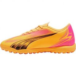 Buty piłkarskie męskie Puma Ultra Play. Brązowe buty sportowe męskie Puma, z materiału, bez zapięcia, do piłki nożnej. Za 237.86 zł.